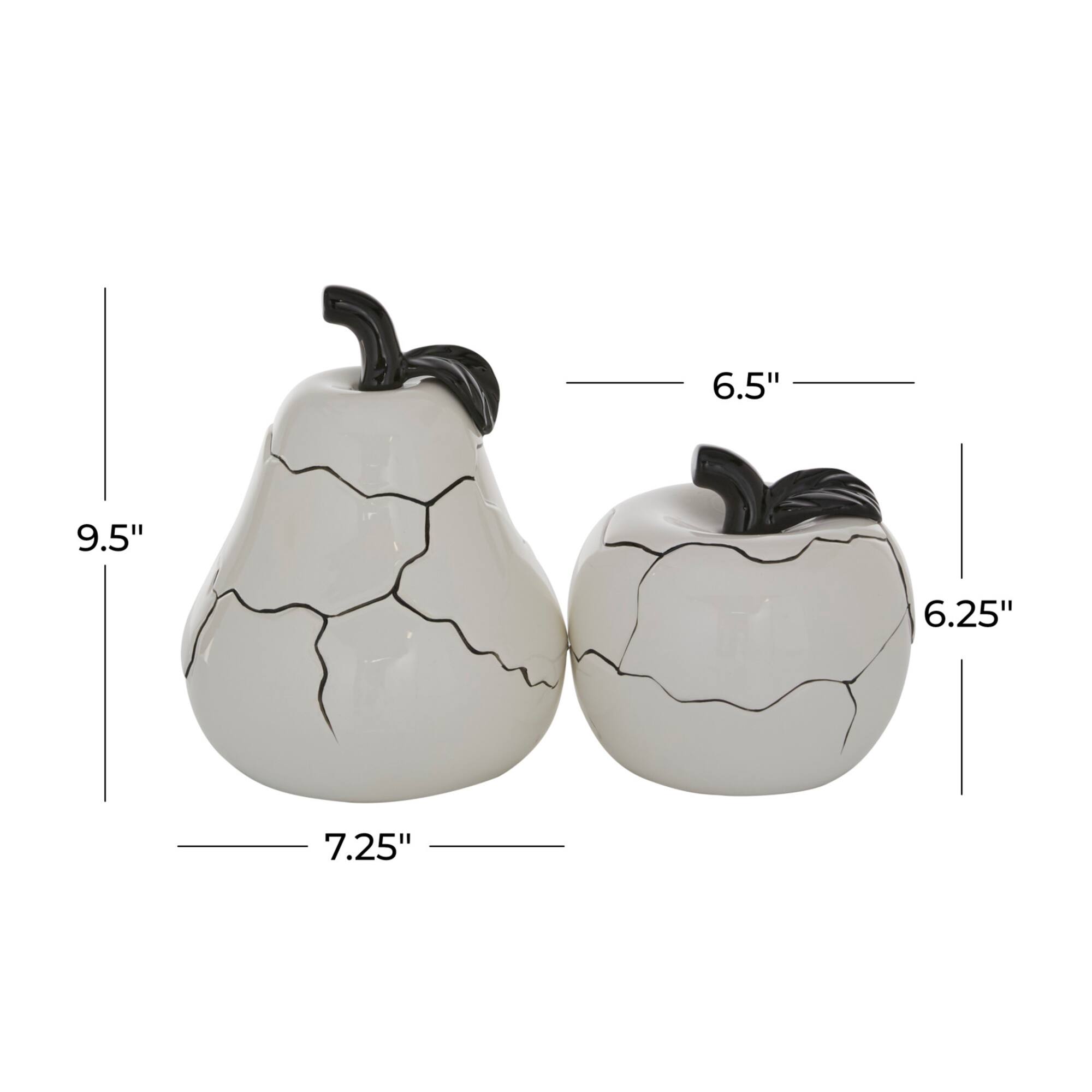 Set of 2 White Dolomite Contemporary Sculpture, 6", 9"